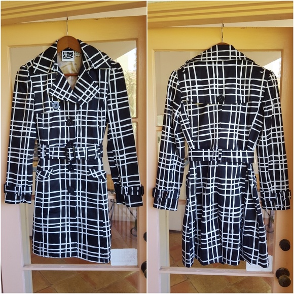 Bold plaid look trench coat - Picture 2 of 6